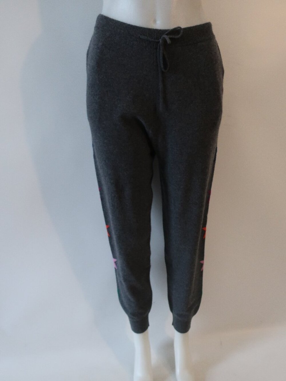 Wyse London (Item- 83) Gray Star Cashmere Elastic Waist Drawstring Pants 1 US/4